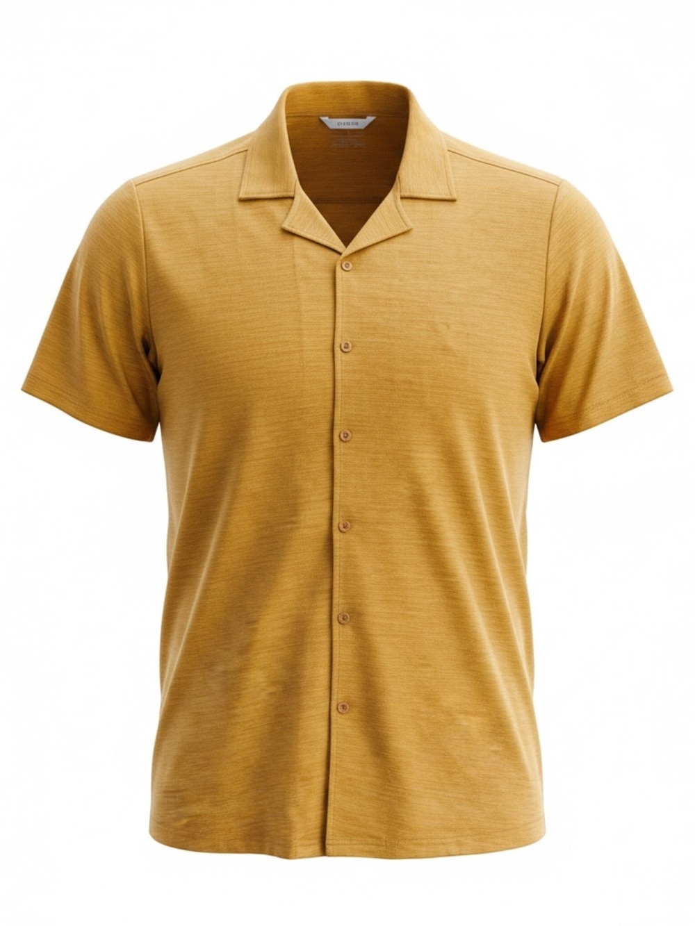 FEFHW Men’s Cuban Collar Shirt – Small – Gold – NWT